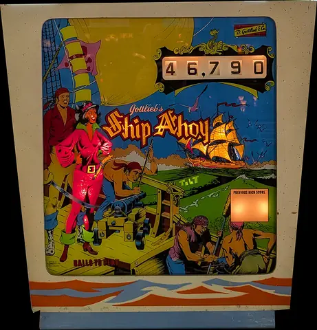 Ship Ahoy backglass