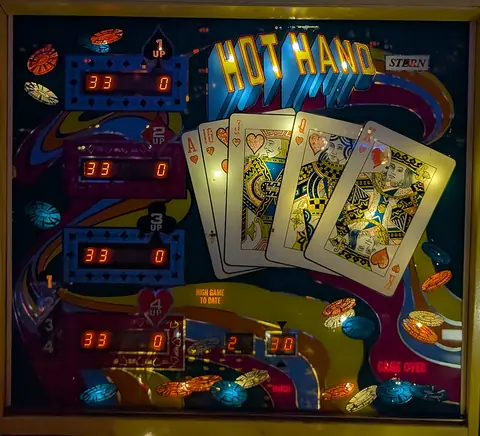 Hot Hand backglass