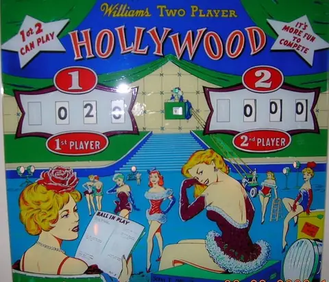 Hollywood backglass