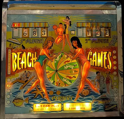 Beach Games backglass
