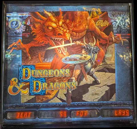 Dungeons & Dragons backglass