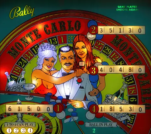 Monte Carlo / Odds & Evens backglass